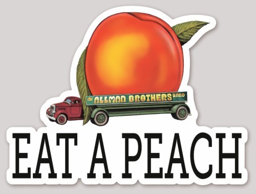 ALLMAN BROTHERS BAND Eat A Peach Sticker *NEW* Measures 4.86″ x 3.6″