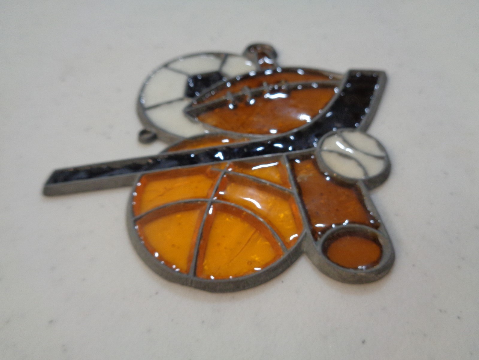 Sports Fan Suncatcher Hockey Soccer Baseball Football Handmade 3-3/4″ x 4″ Small