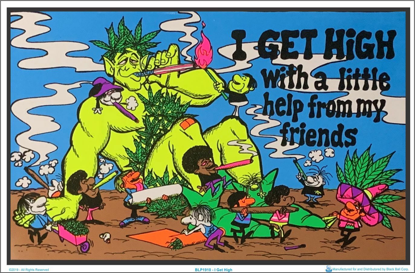I Get High Blacklight Poster 35 x 23