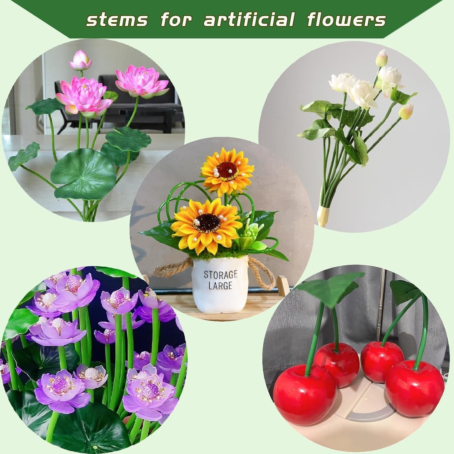 Green Tubular Flower Stems Wrap, 11.8 Inches (About 30 Cm) in Length, 150 pcs