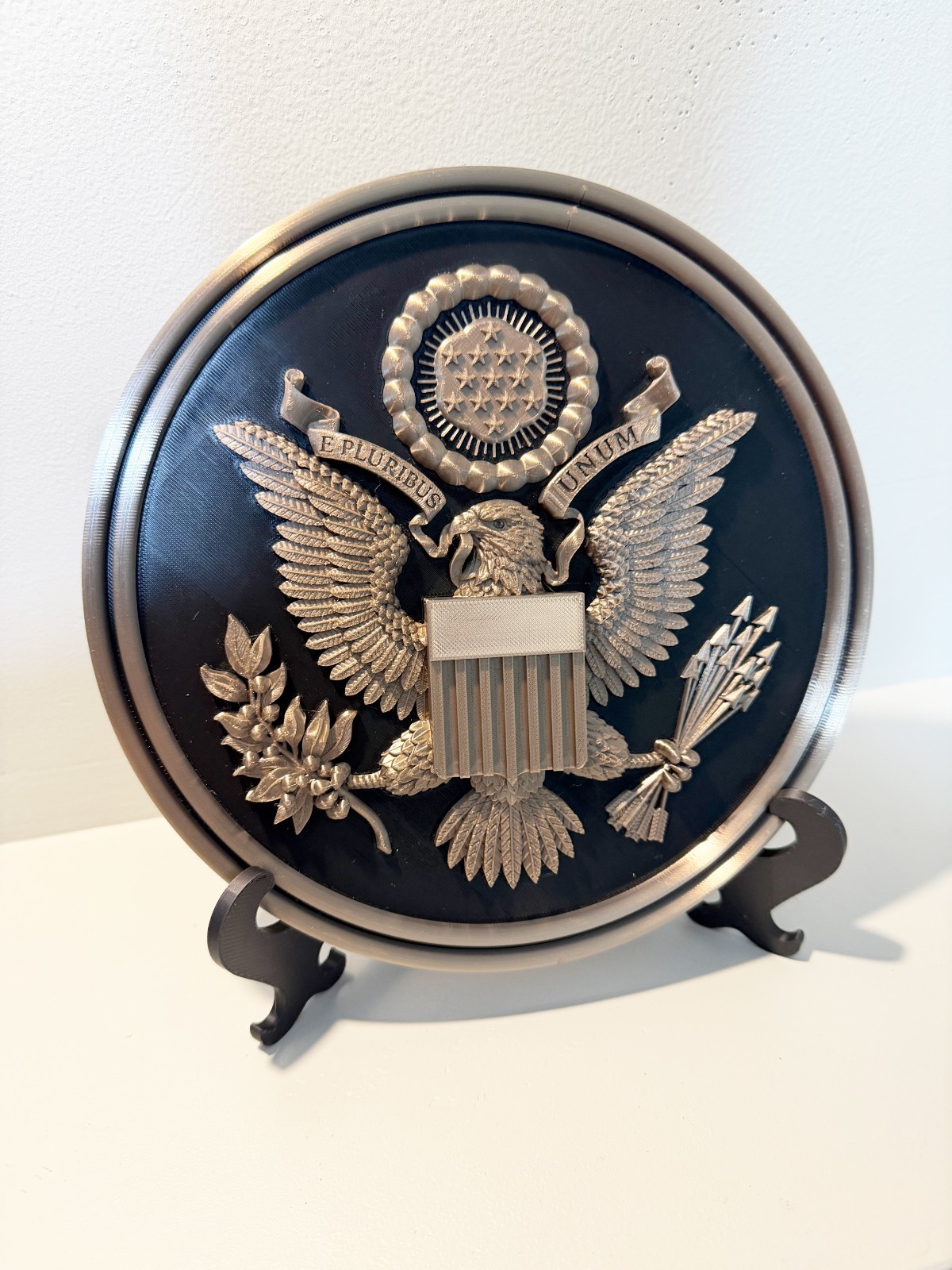 Seal of the United States Plaque – 8.5″ Round Patriotic Eagle Wall Art