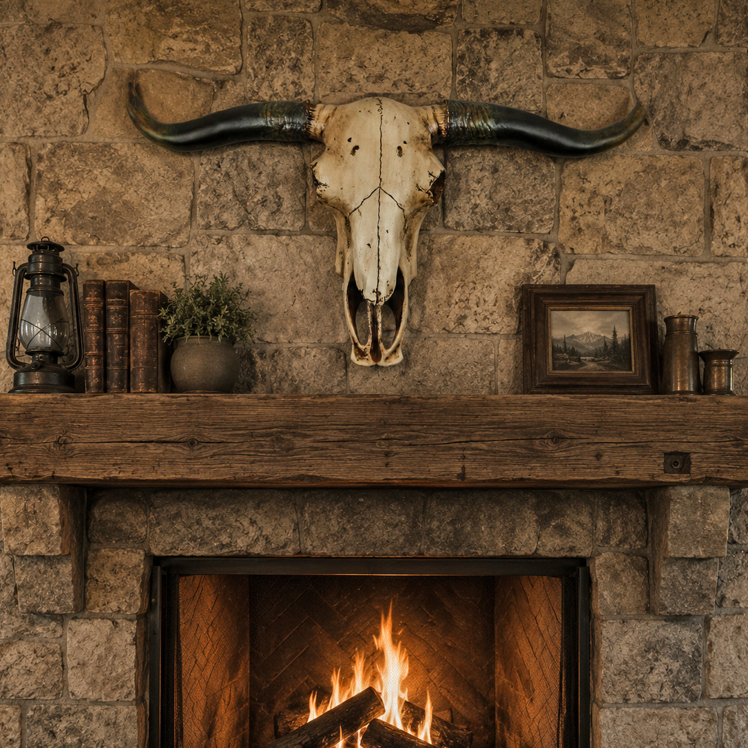 Southwestern Faux Texas Longhorn Skull Steer Rustic Cabin Ranch Decor 20 1/4″
