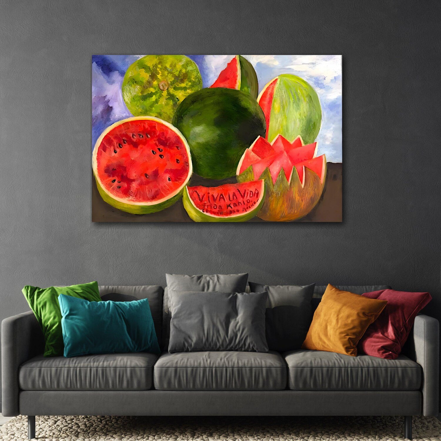 Frida Kahlo Viva La Vida Watermelons Poster Canvas Wall Art Print