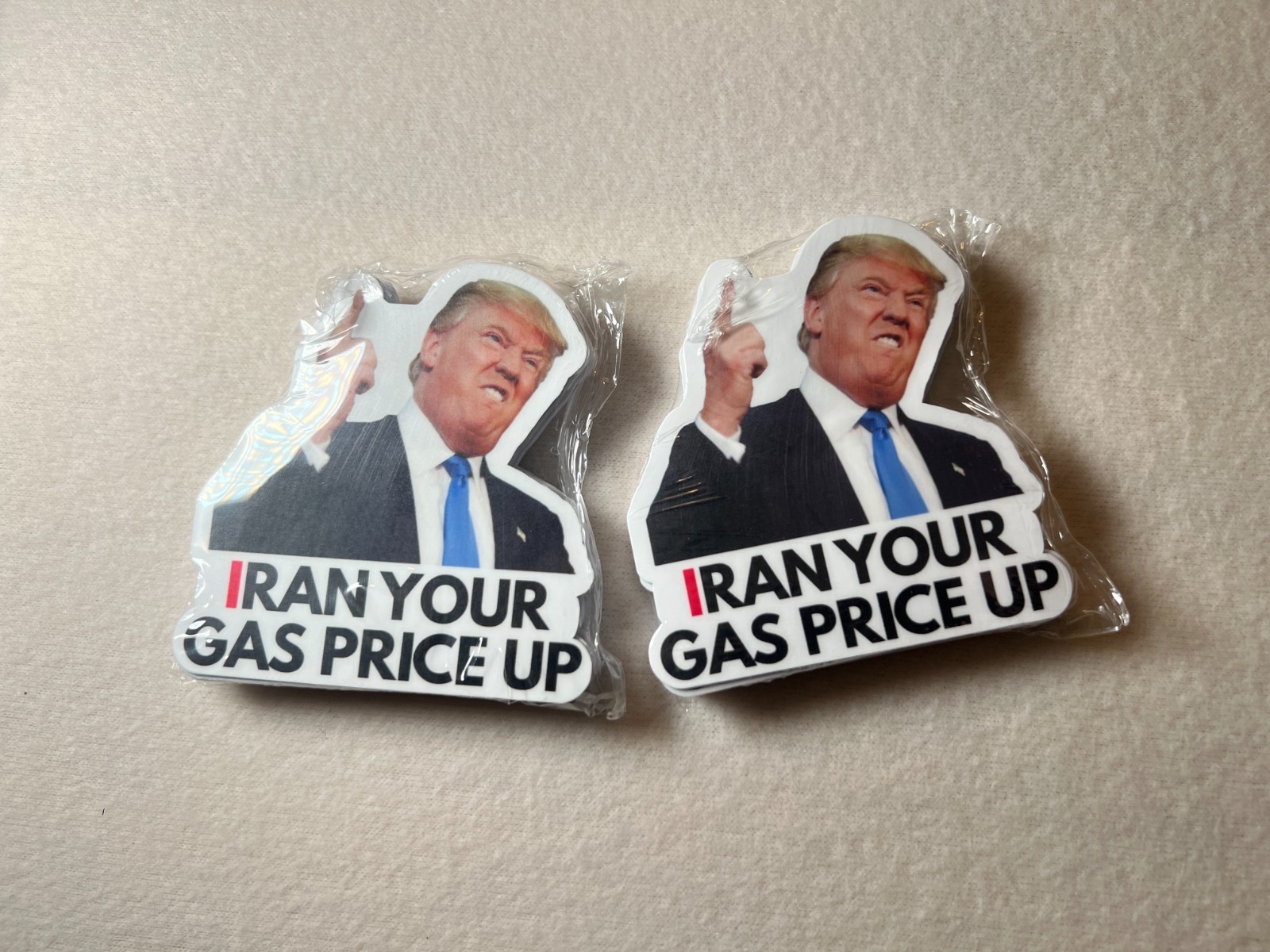 Trump Stickers IRAN YOUR GAS PRICE UP Gas Pump Waterproof Vinyl NEW 1/10/50/100
