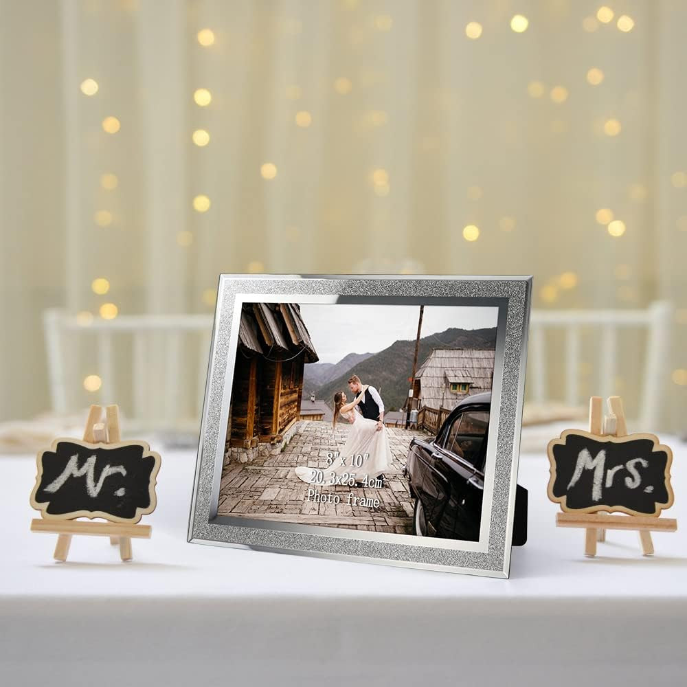 Calenzana 8X10 Picture Frame Sparkle Glass Photo Frames for Tabletop, 8 X 10 Inc