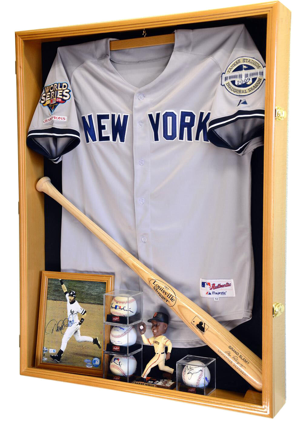 Deep Sports Jersey Shadow Box Display Case Cabinet Baseball Bat Balls Trophies