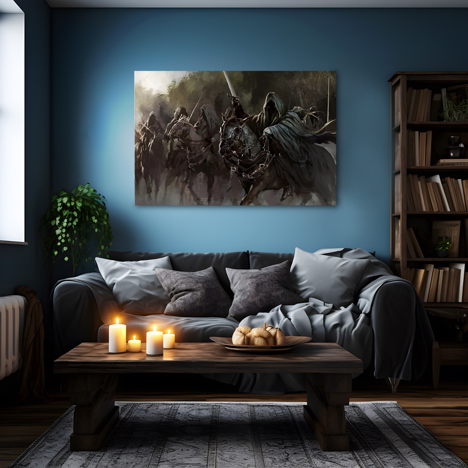 New Lord Of The Rings Nazgul Ring Wraiths Framed Canvas Wall Art Painting Print
