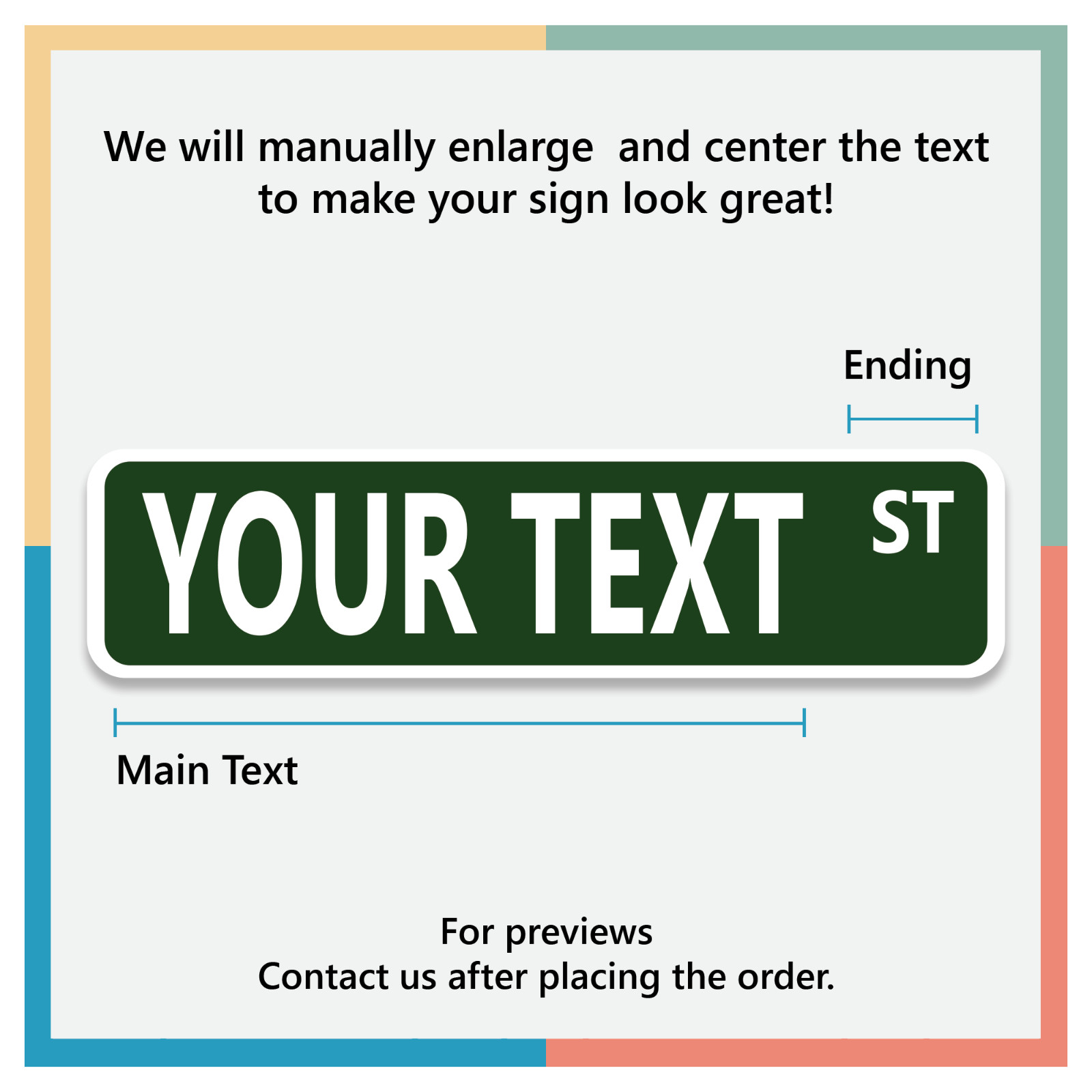 Personalized Street Sign – Custom Road Sign, 4 Sizes, .040 Aluminum, many colors
