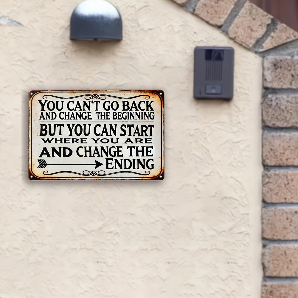 Vintage Retro Tin Sign Metal Plaque Inspirational Wall Art Positive Quote