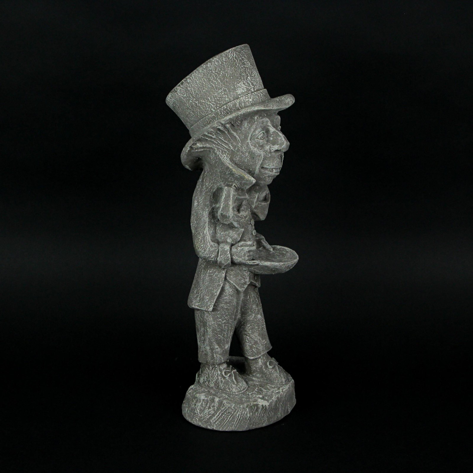 3 Piece Alice in Wonderland, Rabbit & Mad Hatter Light Gray Cement Statue Set