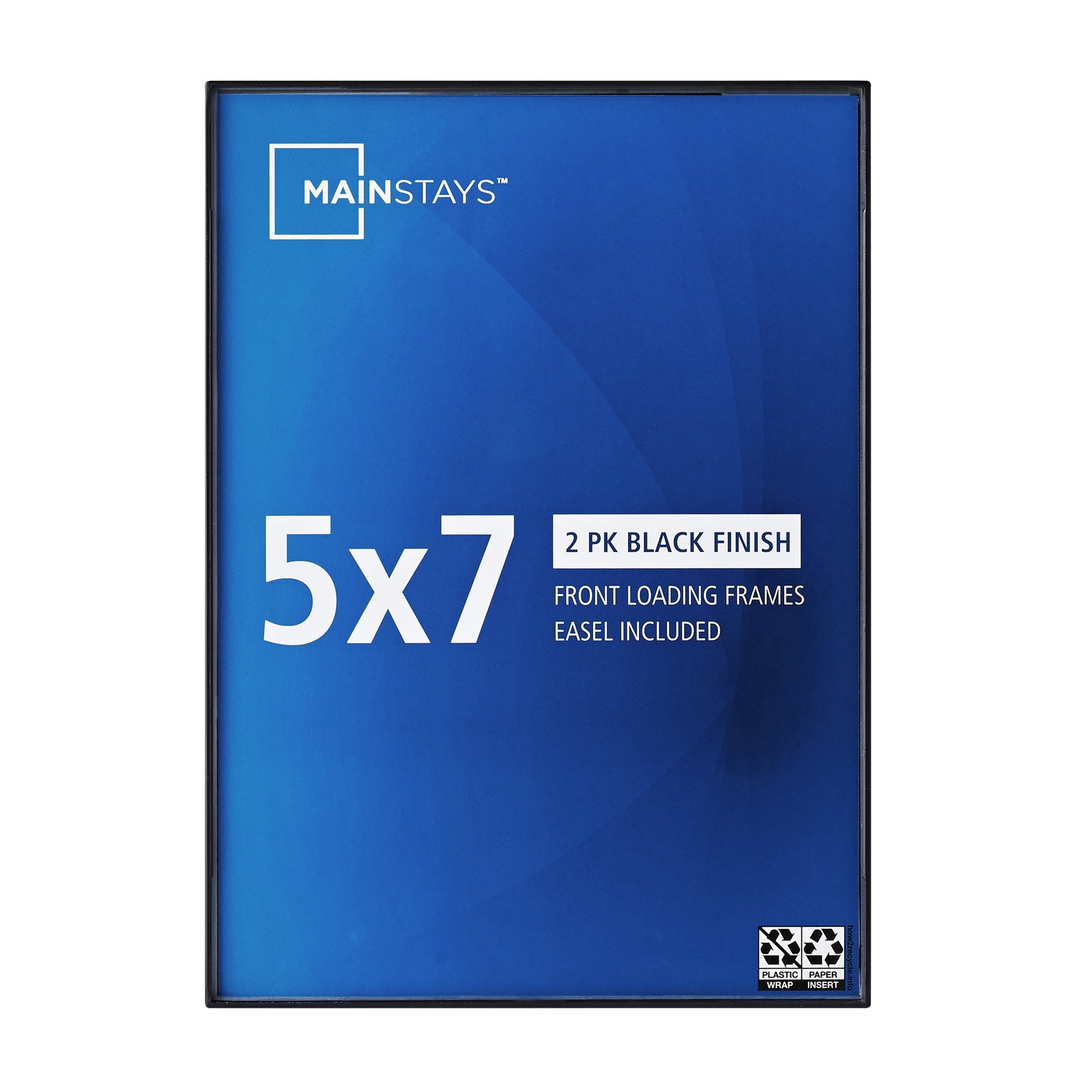 Mainstays 5×7 Front Loading Picture Frames, Black, Set of 6