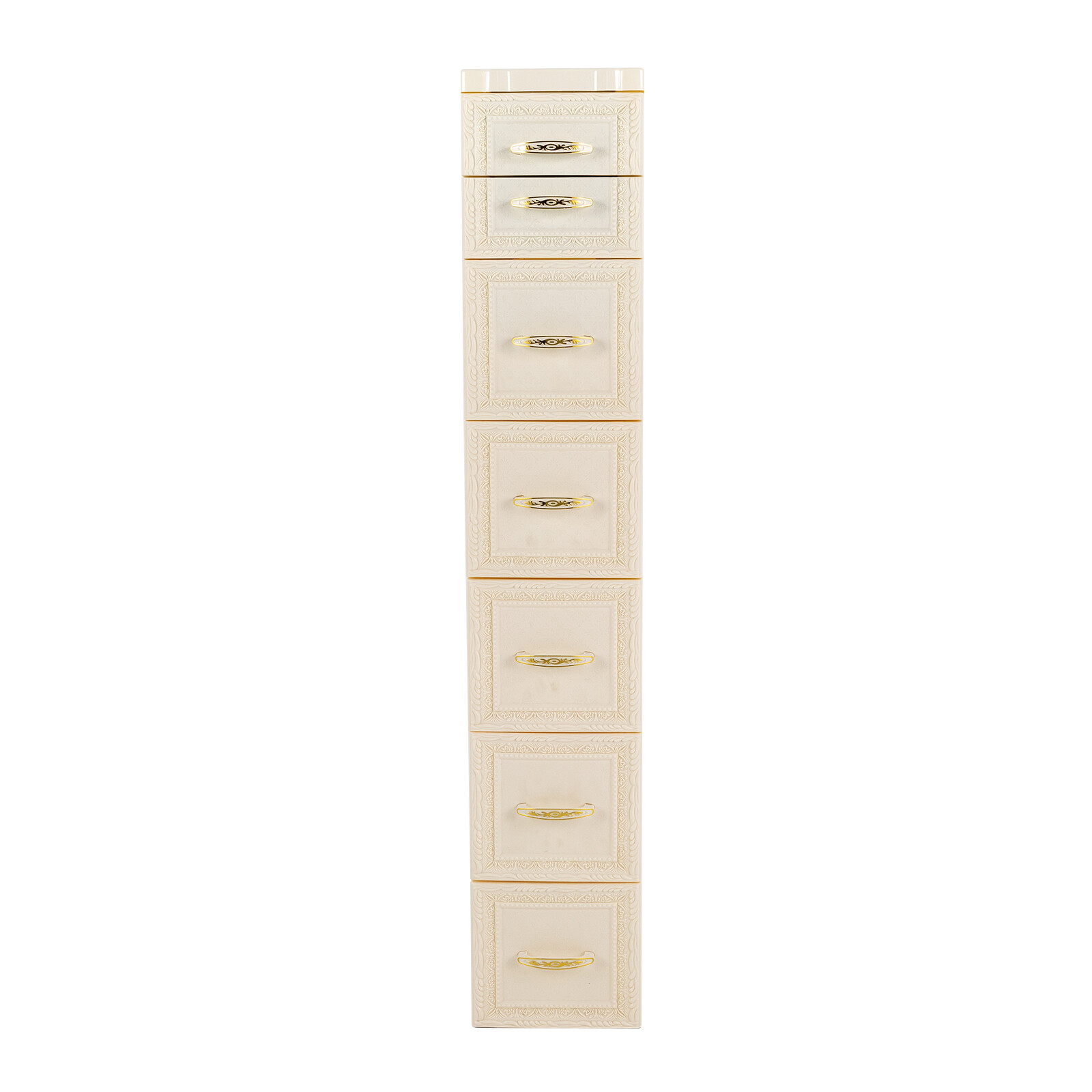 6Tier Bathroom Floor Cabinet, Vertical Storage Unit with Drawers and Casters