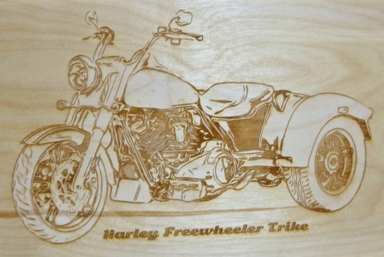 Harley Free Wheeler Trike Engraved Plaque,Wall Art,Car Art,Wall Hanging,Display