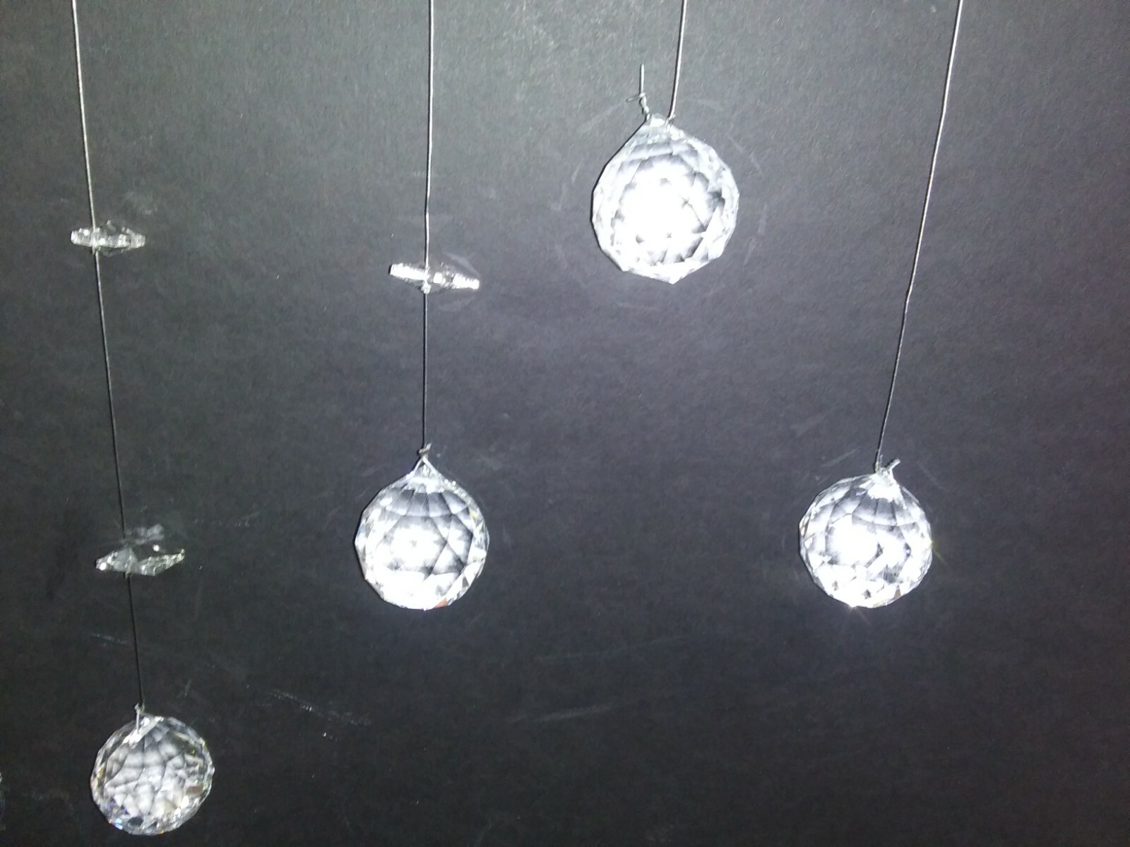 HALO LAMP PENDENTS 115 INCH LONG LOT OF 4 GYRO &CRYSTAL