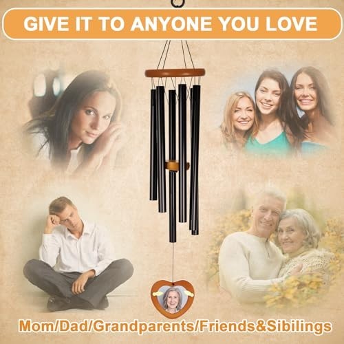 32 Inch Personalized Memorial Wind Chimes Sympathy Gifts for Loss of Loved One