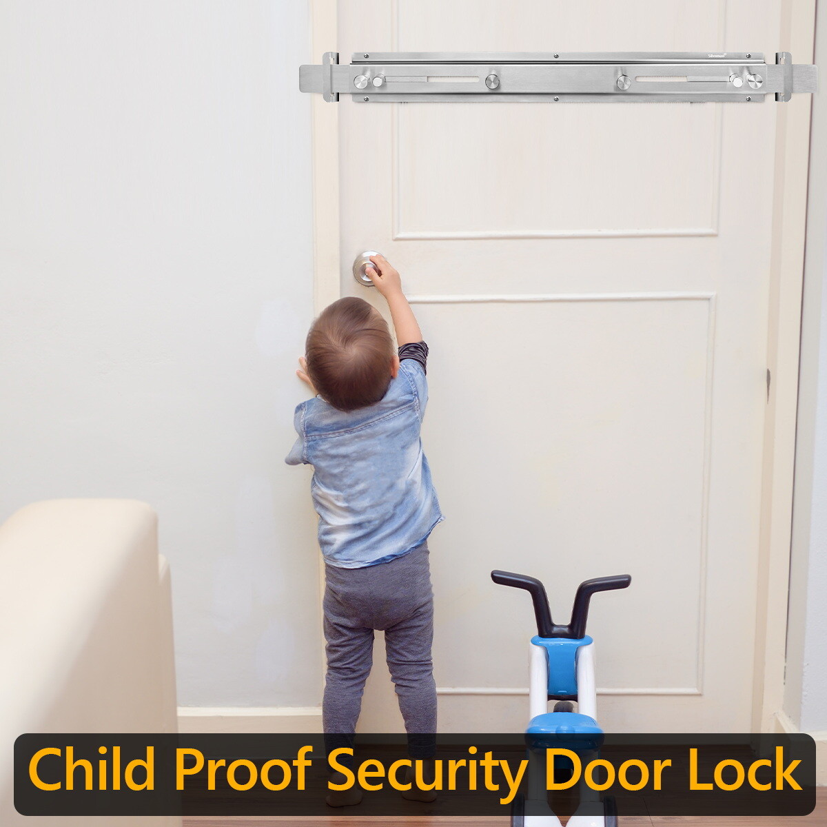 Door Barricade Bar with Door Hook Door hanger for security reinforcement