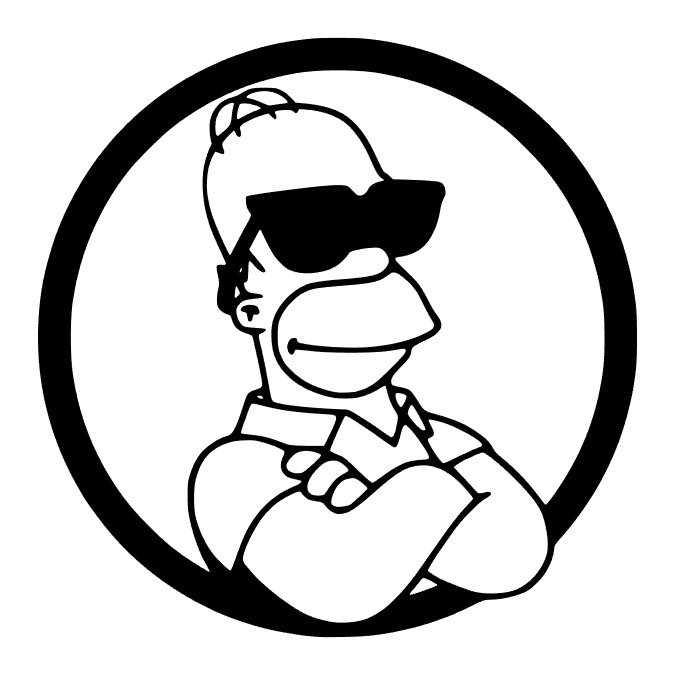 Homer Simpson Wearing Sunglasses Cool Sticker Permanent Decal Oracal 651 4″