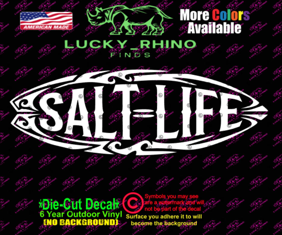 Salt Life Surf Board Beach Ocean Sea Car Window Vinyl Decal Bumper Sticker
