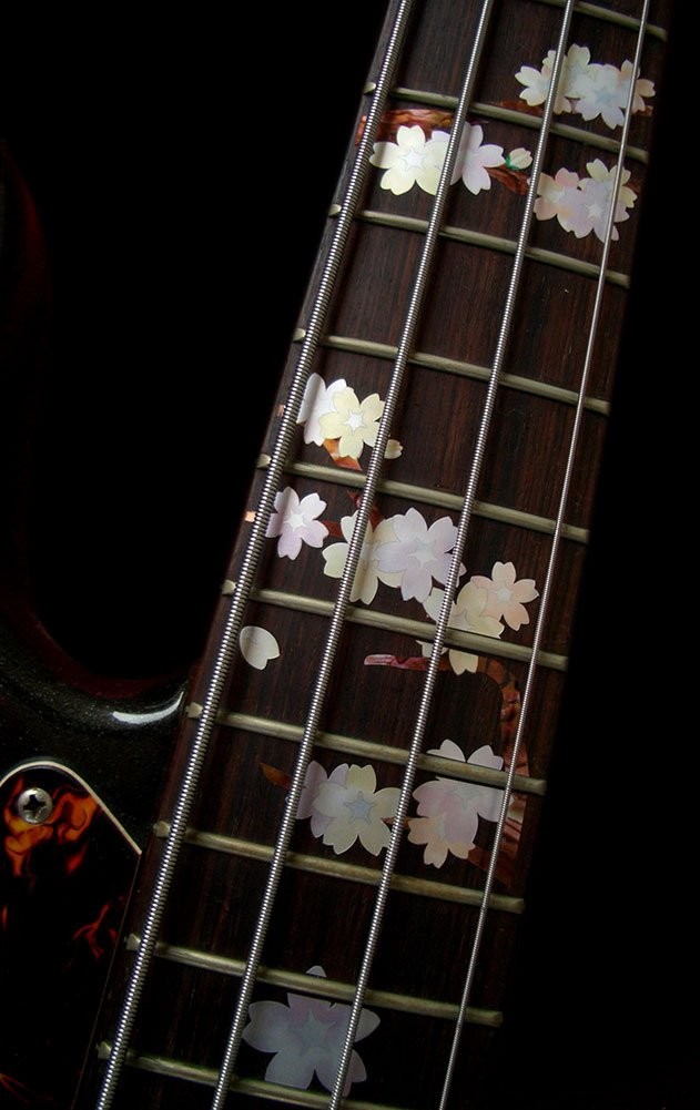 Inlay Sticker Fret Markers for Bass – Cherry Blossom Tree/Sakura