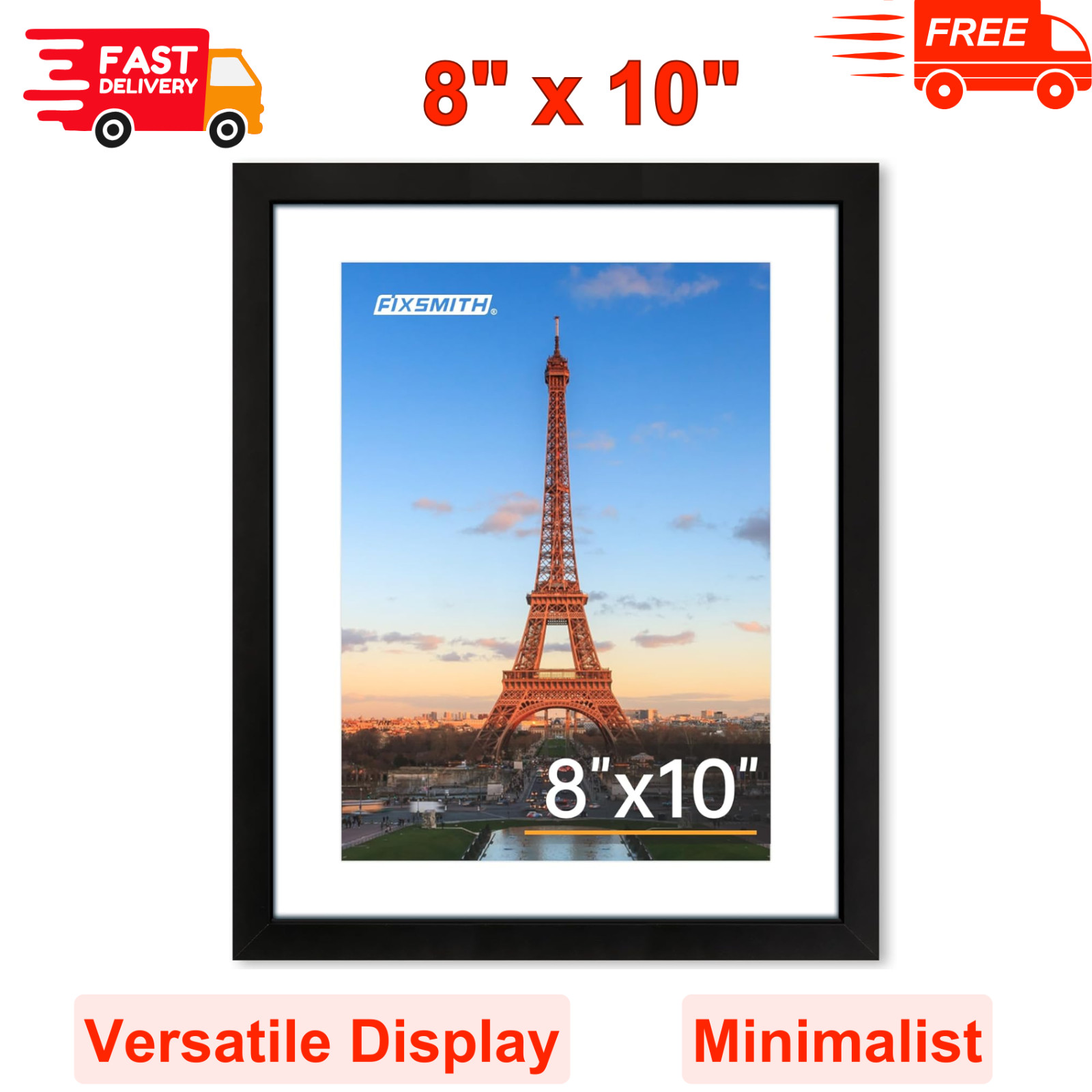 8×10 Picture Frame 1 Pack, Photo Frame With HD Plexiglass, Display Picture Black