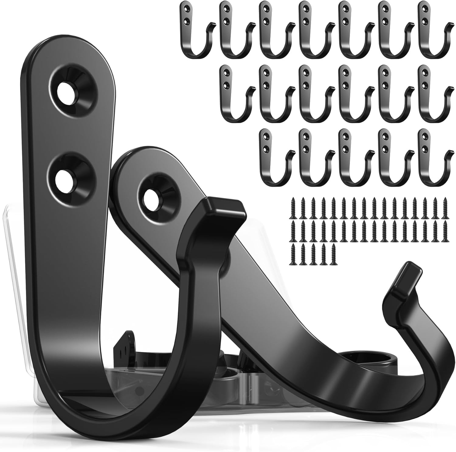 20PCS Heavy Duty Metal Coat Hooks for Wall, Single Prong Hanging Hooks with 40