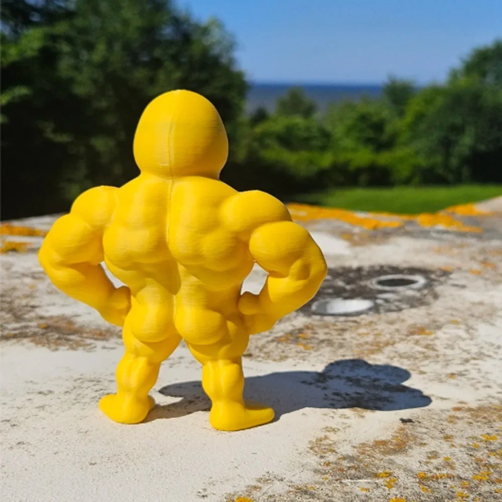 Muscle Duck Statue 3D Desktop Decor Cute Bookshelf Figurine Indoor Outdoor