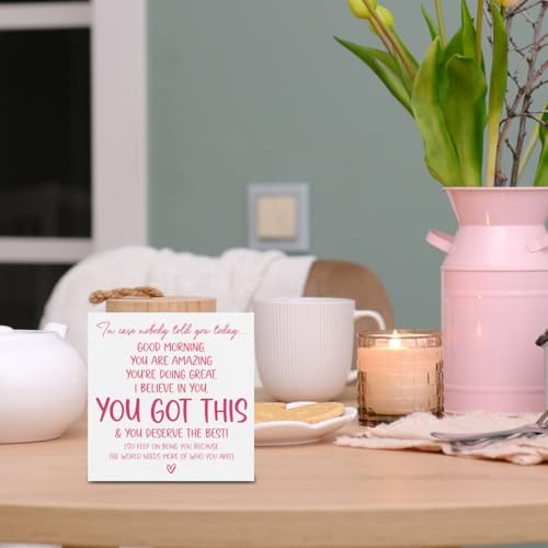 Pink Office Decor, Inspirational Awareness Positive Affirmation Sign Wooden