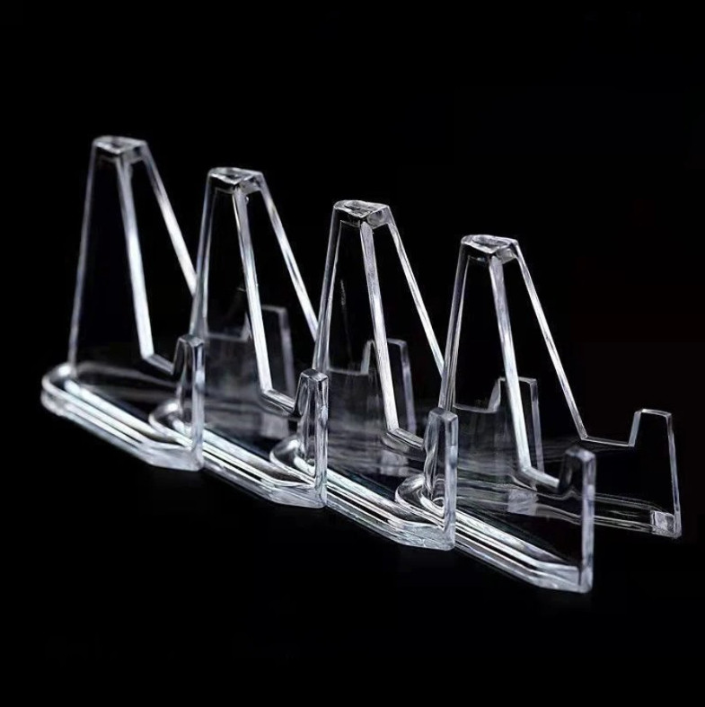 10pcs Transparent Acrylic Coin Display Stands Mini Easel Holders Collectibles