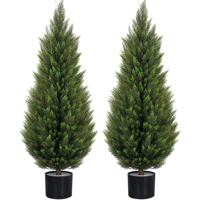 Artificial Cedar Topiary Tree UV Resistant Faux Plant Easy Care Indoor Outdoor