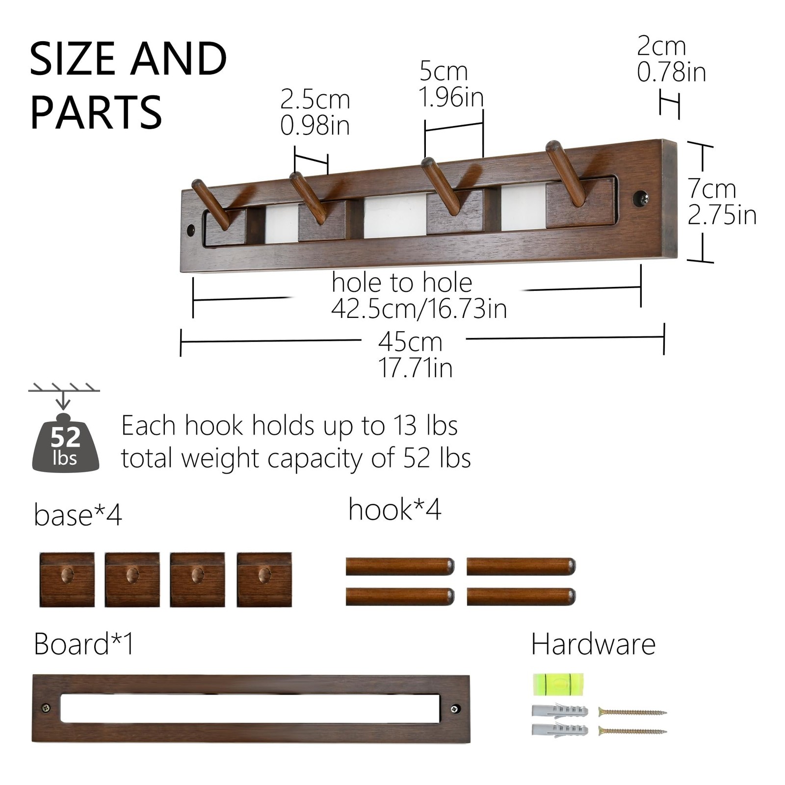 coat rack wall mount,Wall Coat Rack with 4 Movable Hooks,backpack hanger for …