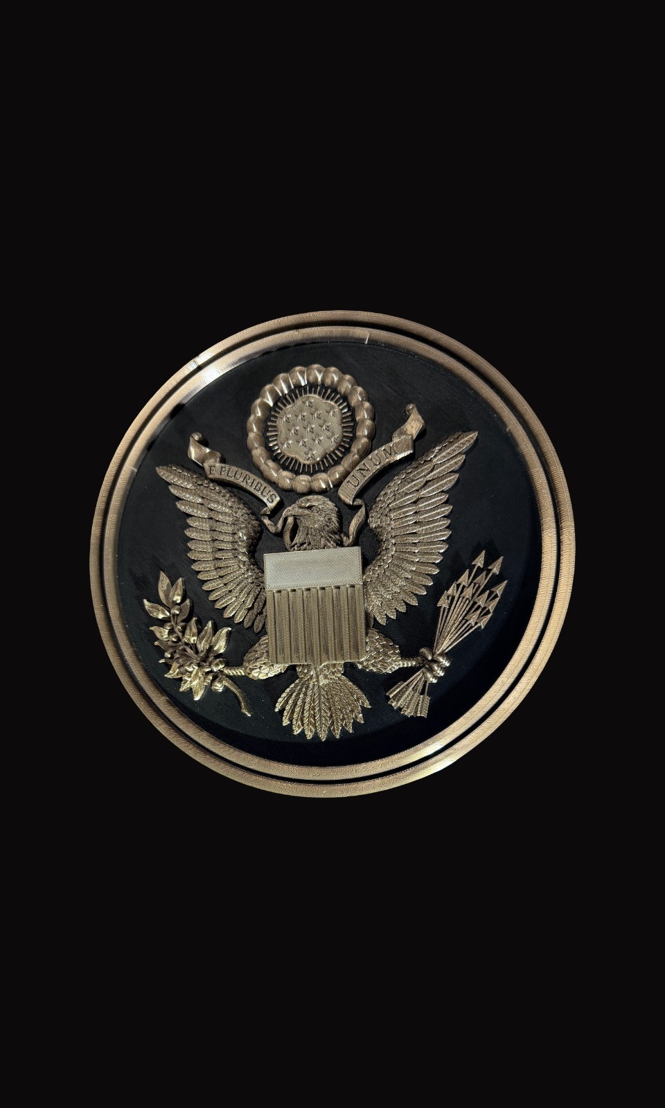 Seal of the United States Plaque – 8.5″ Round Patriotic Eagle Wall Art