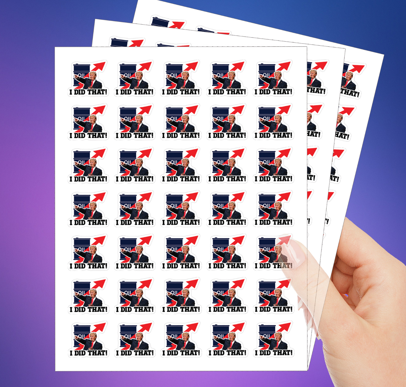 100 PCs ”I did that” Trump Sticker Pack – Trump Meme – Trump Decals – 1.2 x 1″