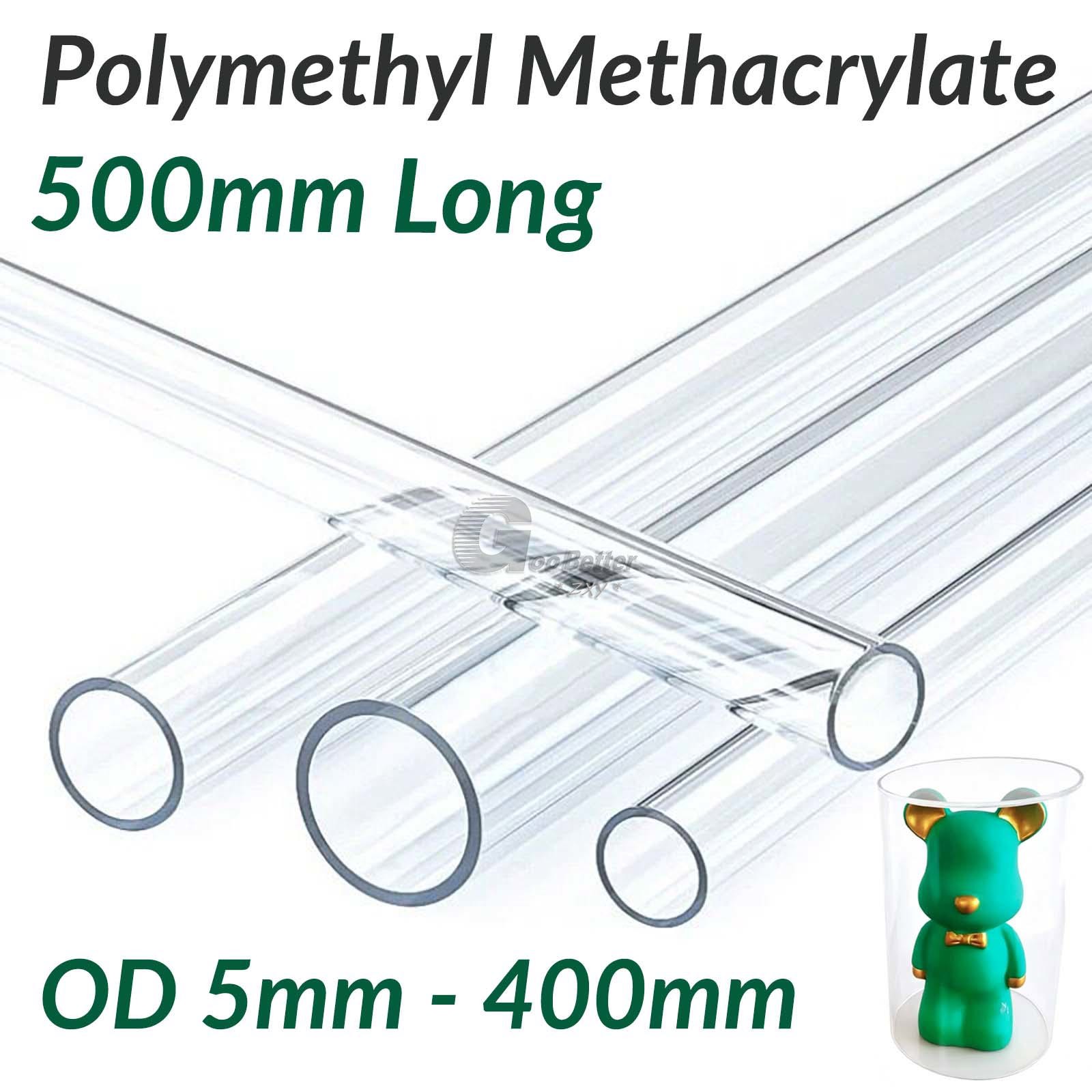 Clear Plastic Perspex Tube 500mm Lengths Acrylics 5mm to 400mm Diameter