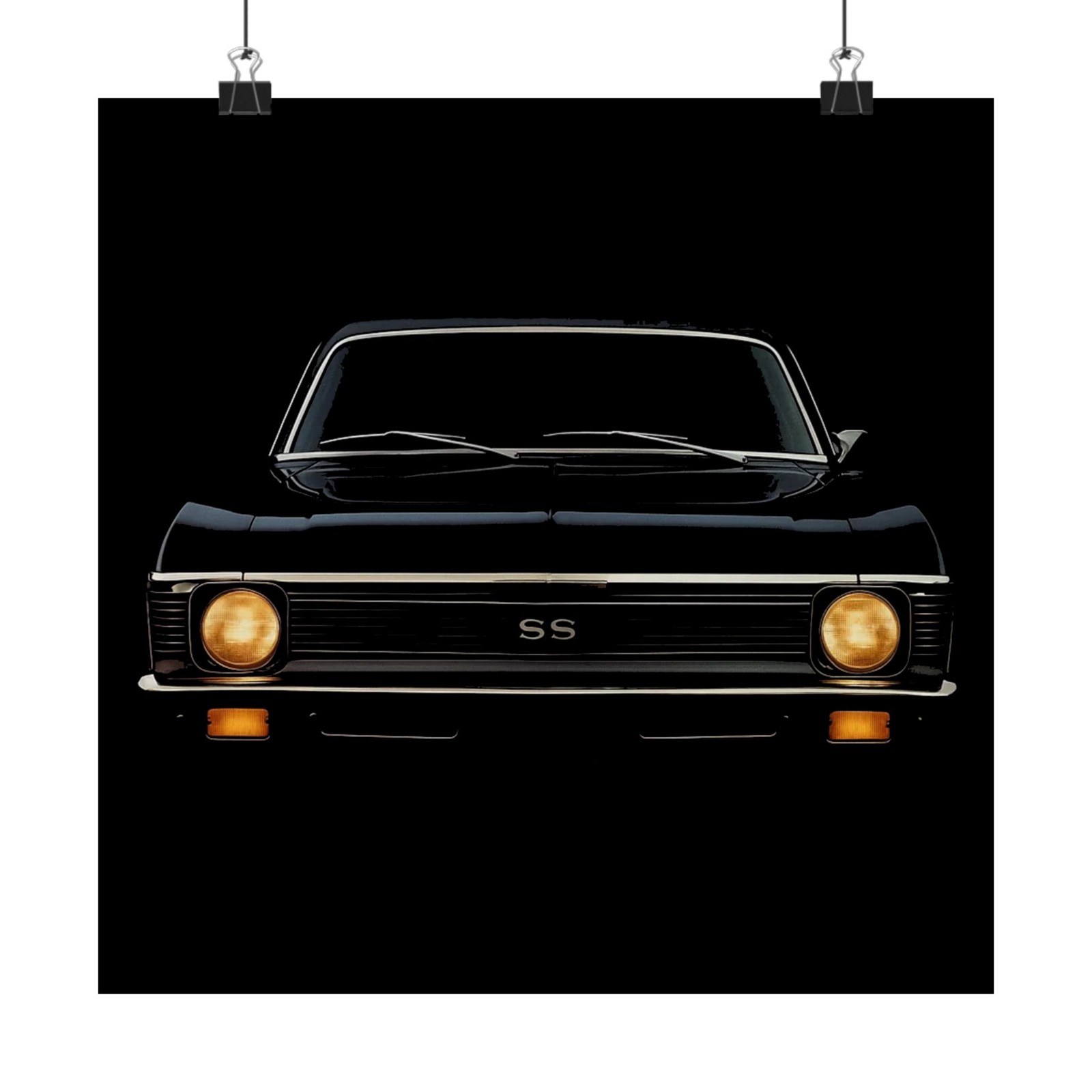 1969 Chevy Nova SS Poster Classic Muscle Car Wall Art Print Vintage Retro Garage