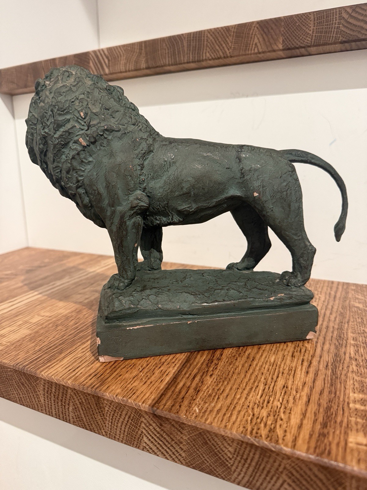 Art Institute Of Chicago Museum Lions Sculptures Pair Medium Green Resin Statues