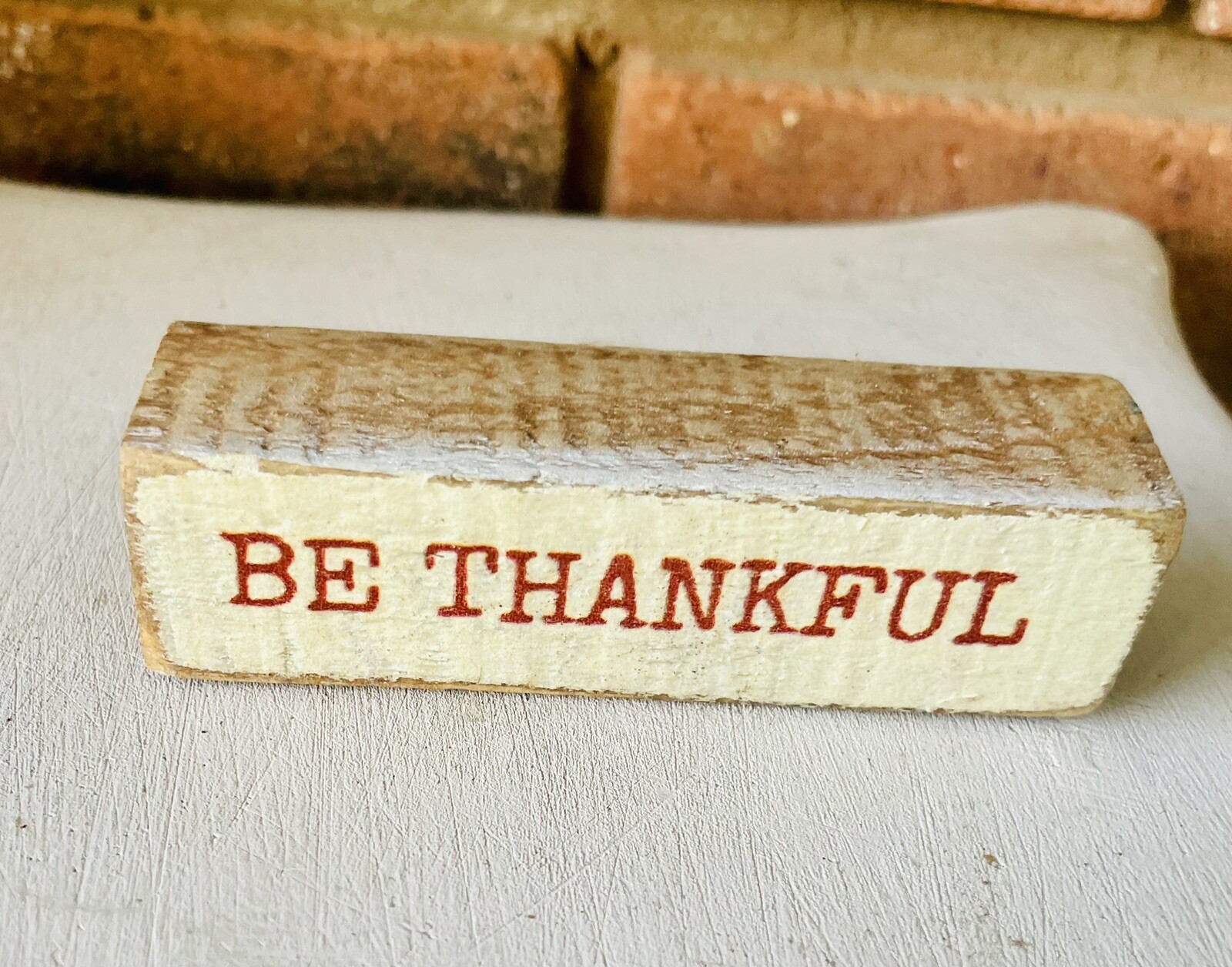 Be Thankful Mini Distressed Block NEW