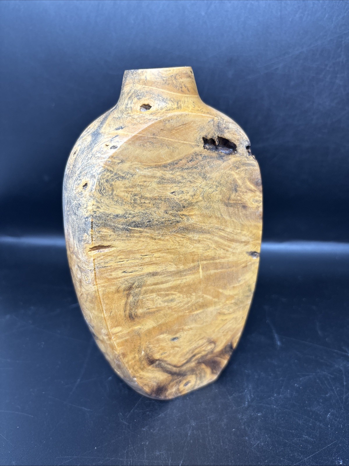 Wood Vase Wood Home Decor Unknown Wood Kind 6.75” Tall Signed