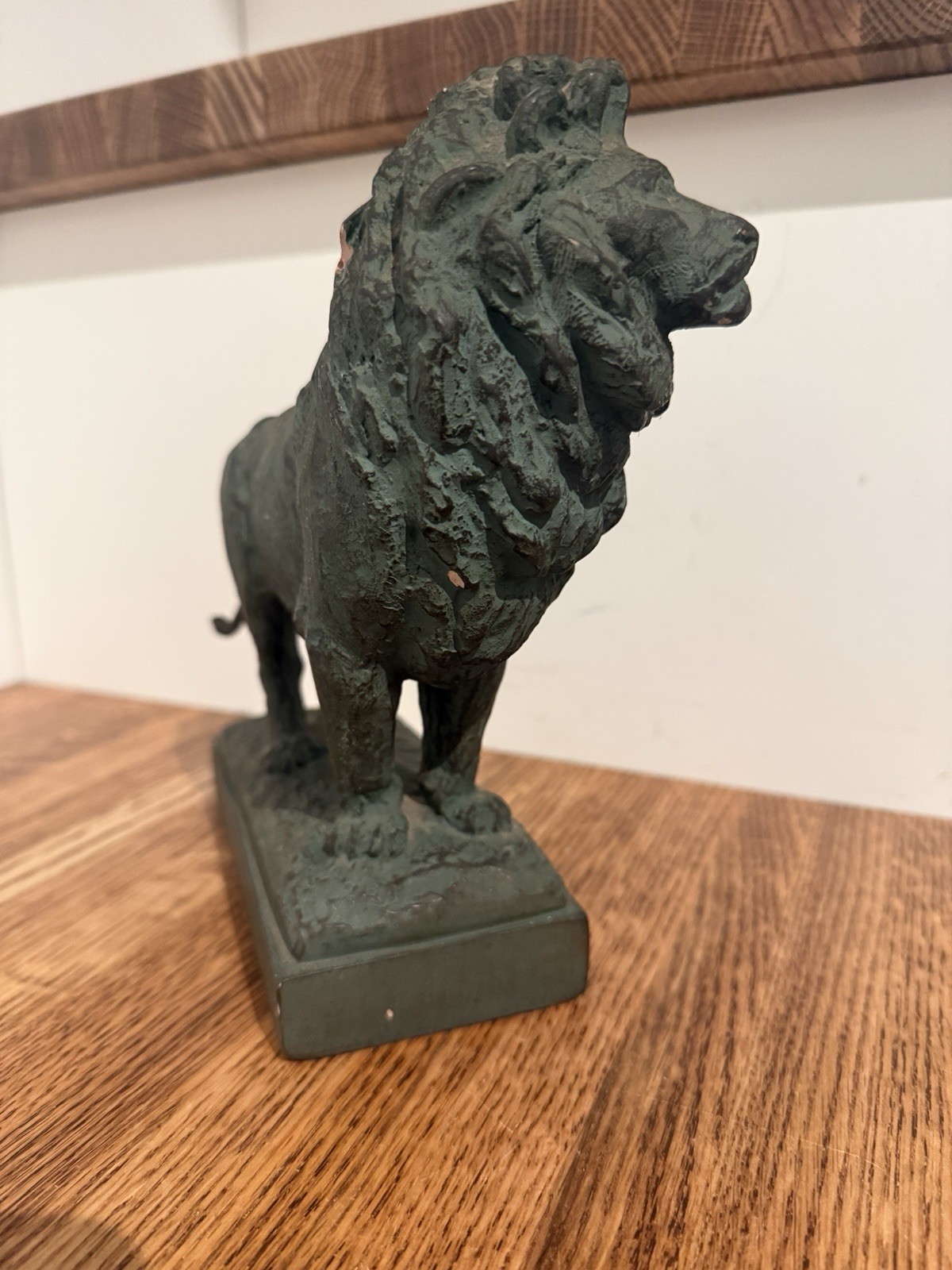 Art Institute Of Chicago Museum Lions Sculptures Pair Medium Green Resin Statues