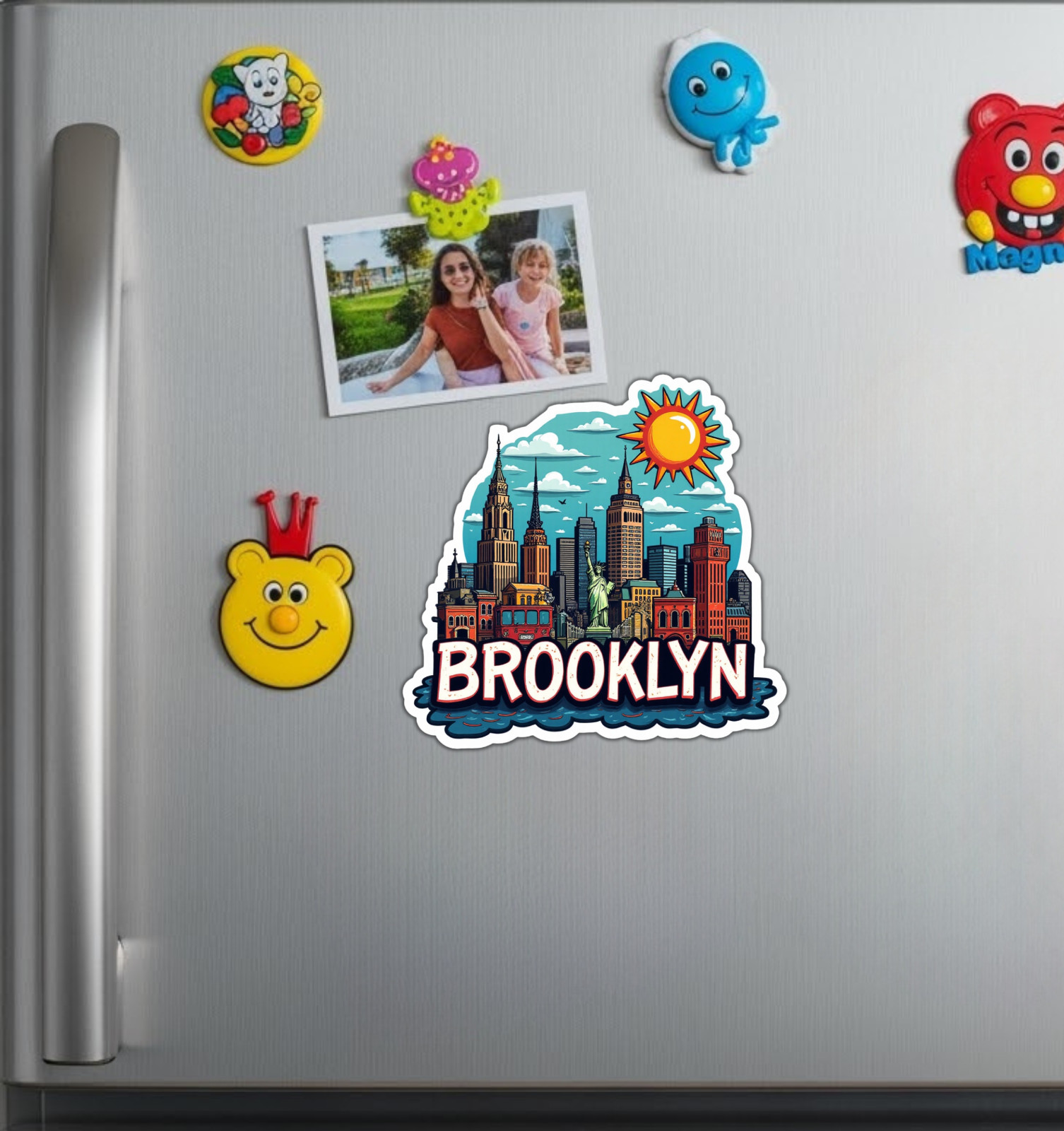 Brooklyn New York Fridge Magnet or Laptop Sticker
