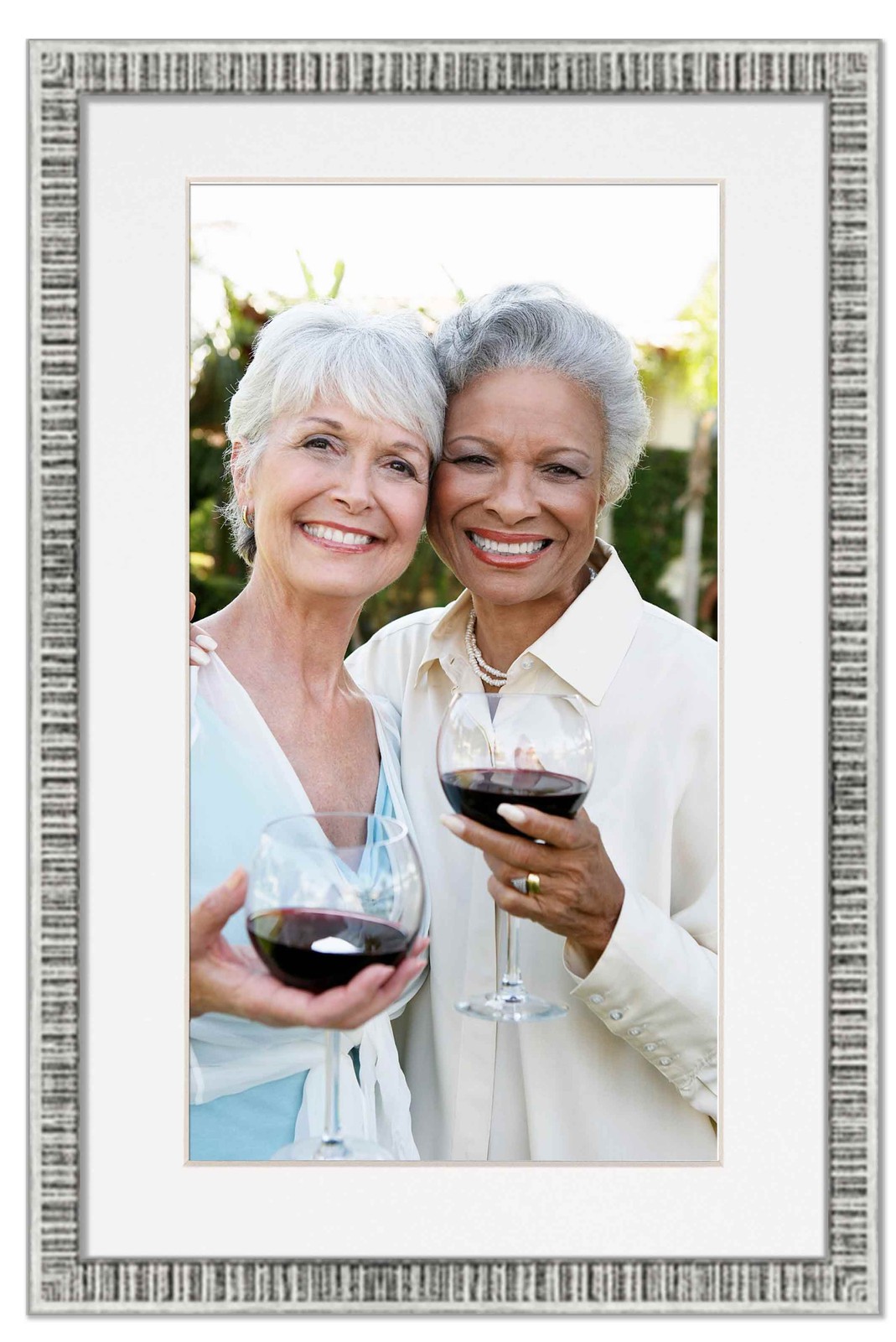 11×22 Frame Silver With White Picture Mat For 11×22 Photo – Silver 13×24 Frame T
