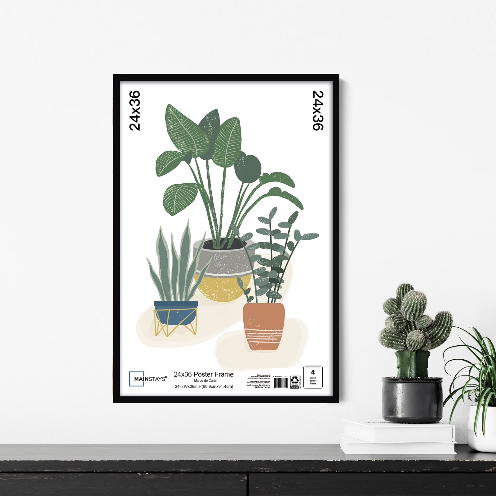 Mainstays 24×36 Black Poster Frame Set of 2 – Wall Mount Display Frames