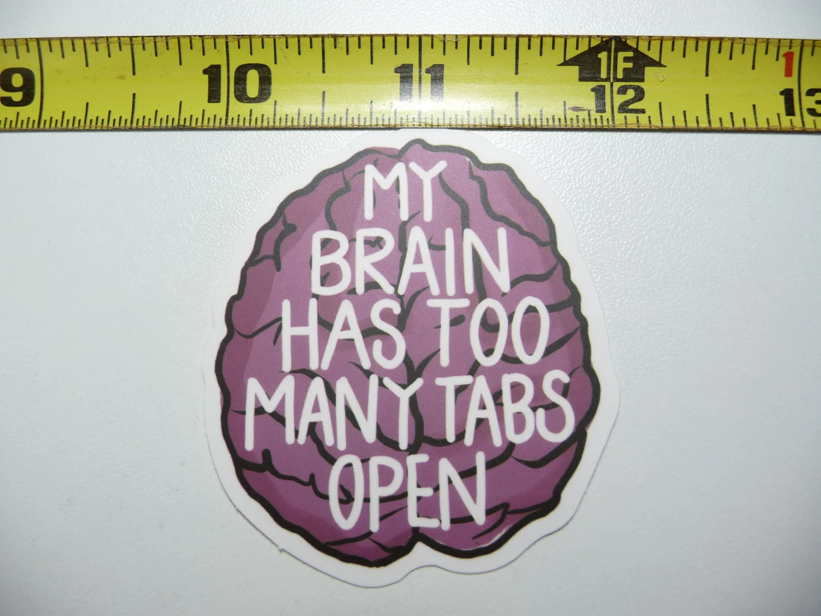 TABS OPEN BRAIN DRAWING FUN SMALL STICKER DECAL SCHOOL TEACHER PROFESSOR