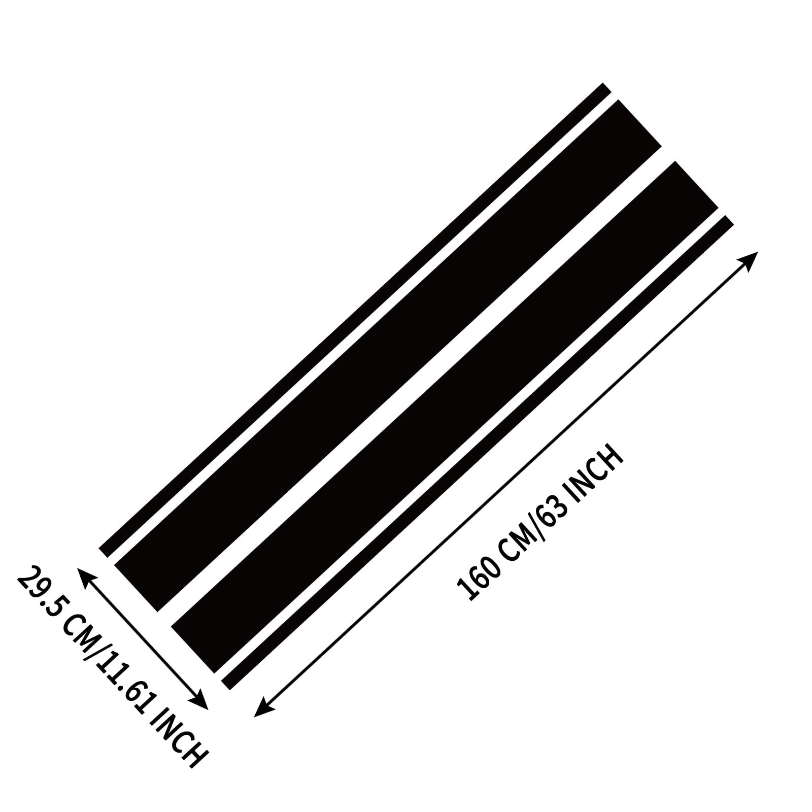 HUWANDE 63”x11” Racing Body Stripes Stickers,Cars Hood Vinyl Decals,Car Pat…