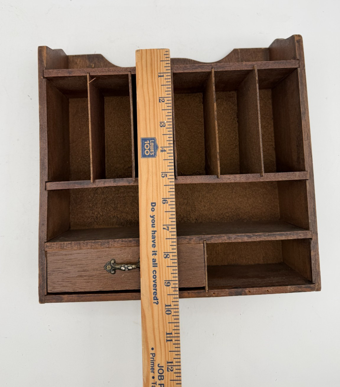 Wood Organizer Shelves Drawer VTG Wall Hanging Mail Letter Holder