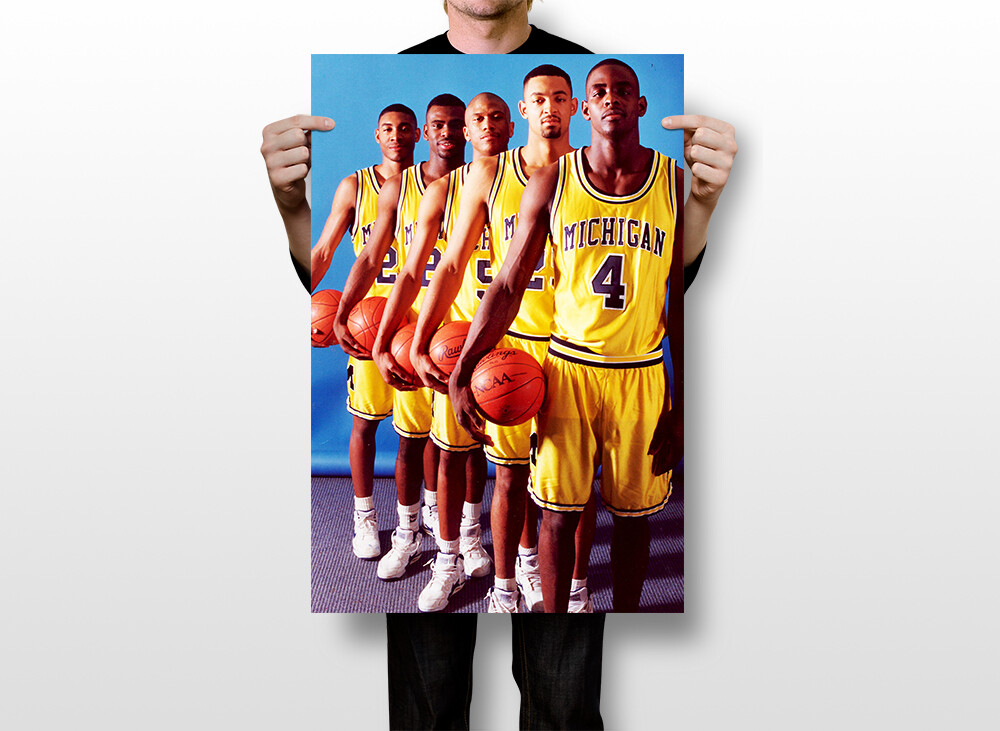 Michigan Fab Five Basketball Team Stars Wall Art Home Decor – POSTER 20×30