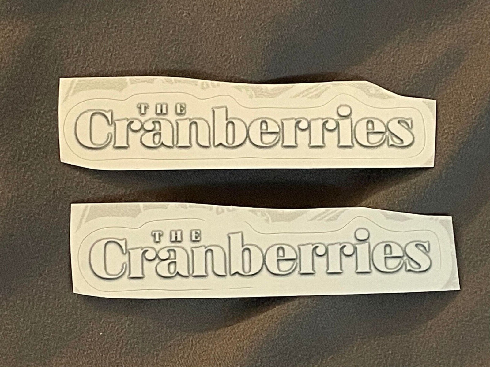 Lot (2) THE CRANBERRIES 1/2″ x 3″ Band STICKERS White FAST! FREE SHIP!