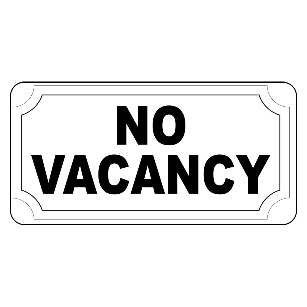 No Vacancy Black Retro Vintage Style Metal Sign – 8 In X 12 In With Holes