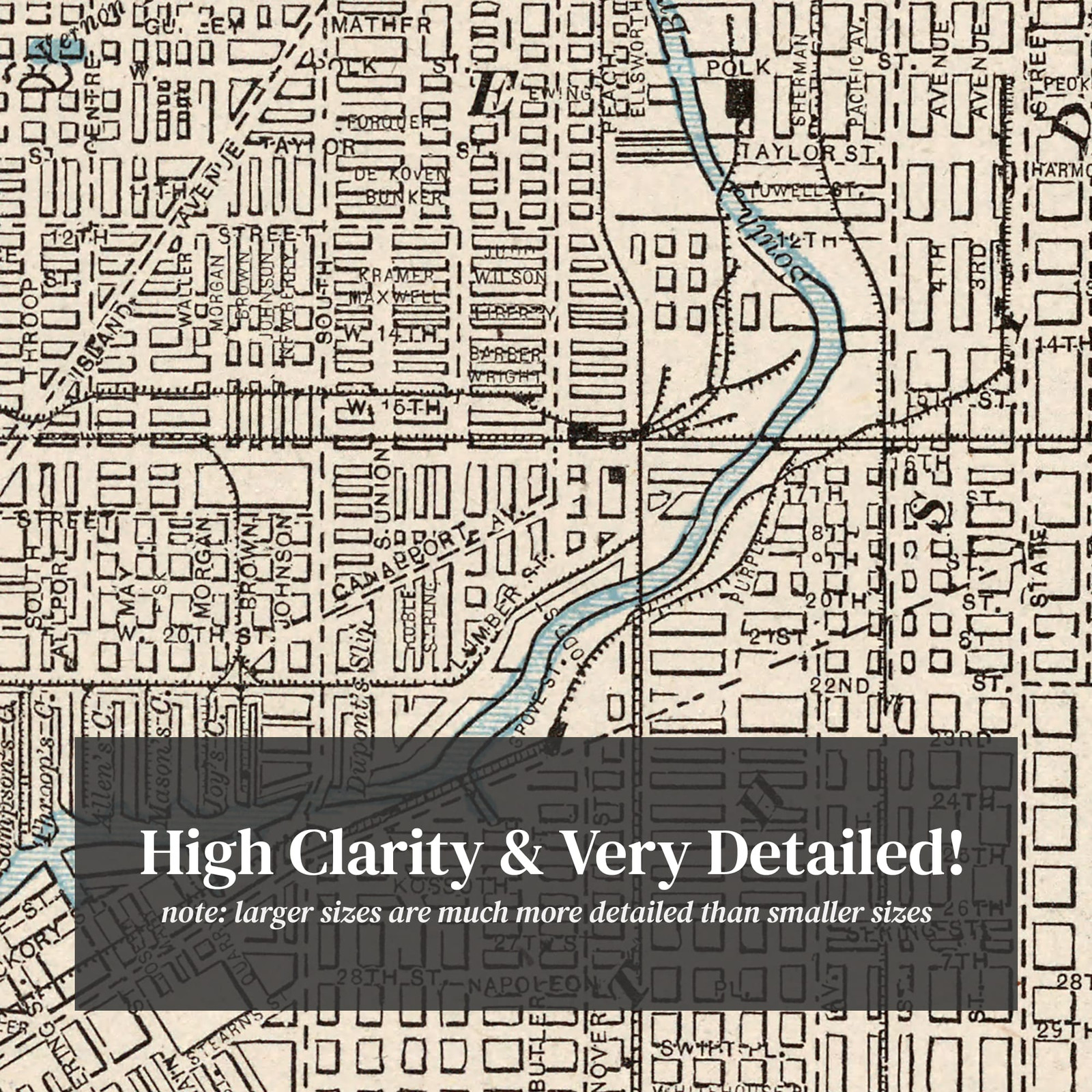 Old Map of Chicago, IL 1893 – Vintage Chicago Illinois Art