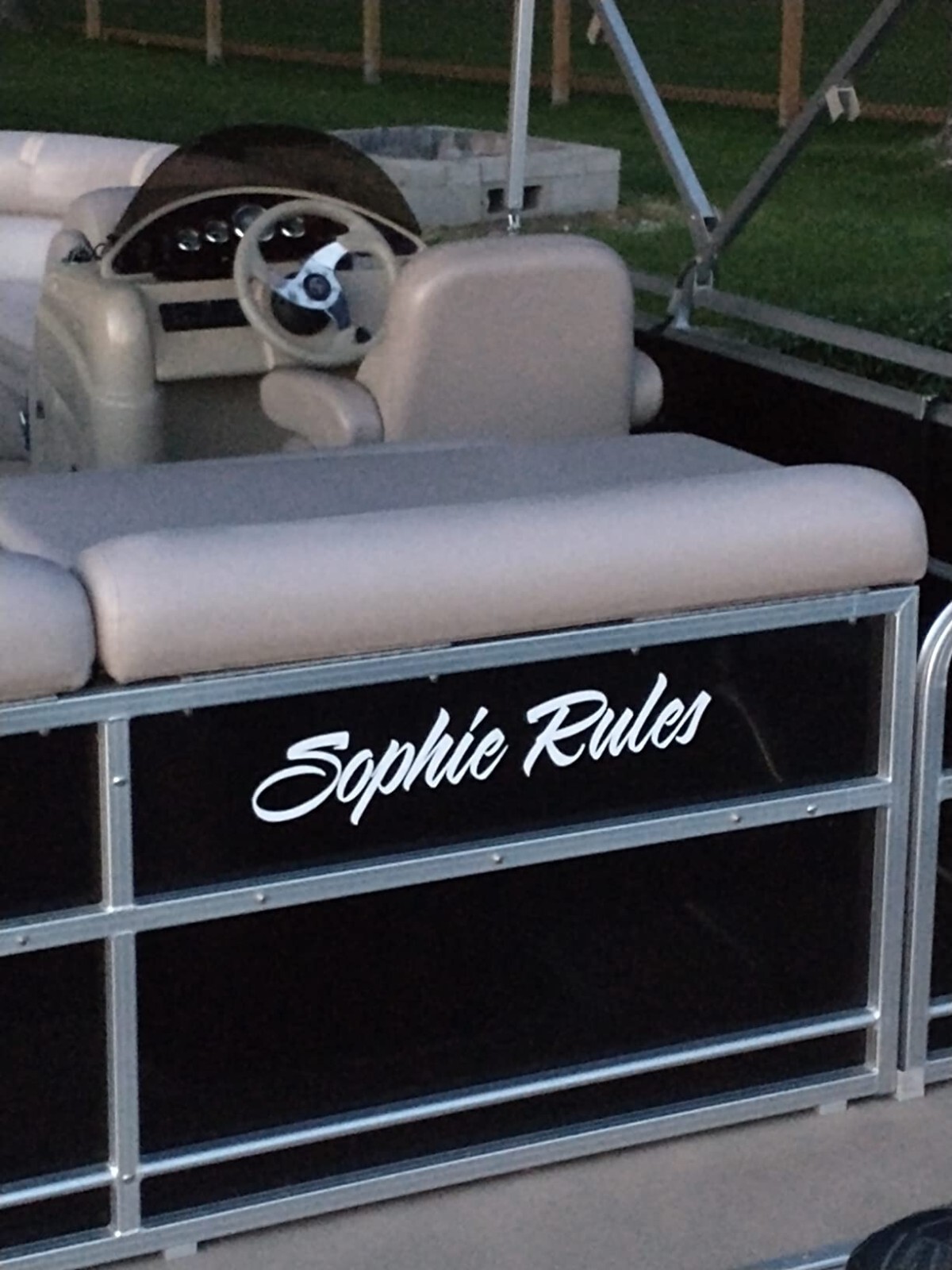 Boat Name Decal 4×24″ / Custom Hull Graphic / Premium Marine Vinyl Lettering