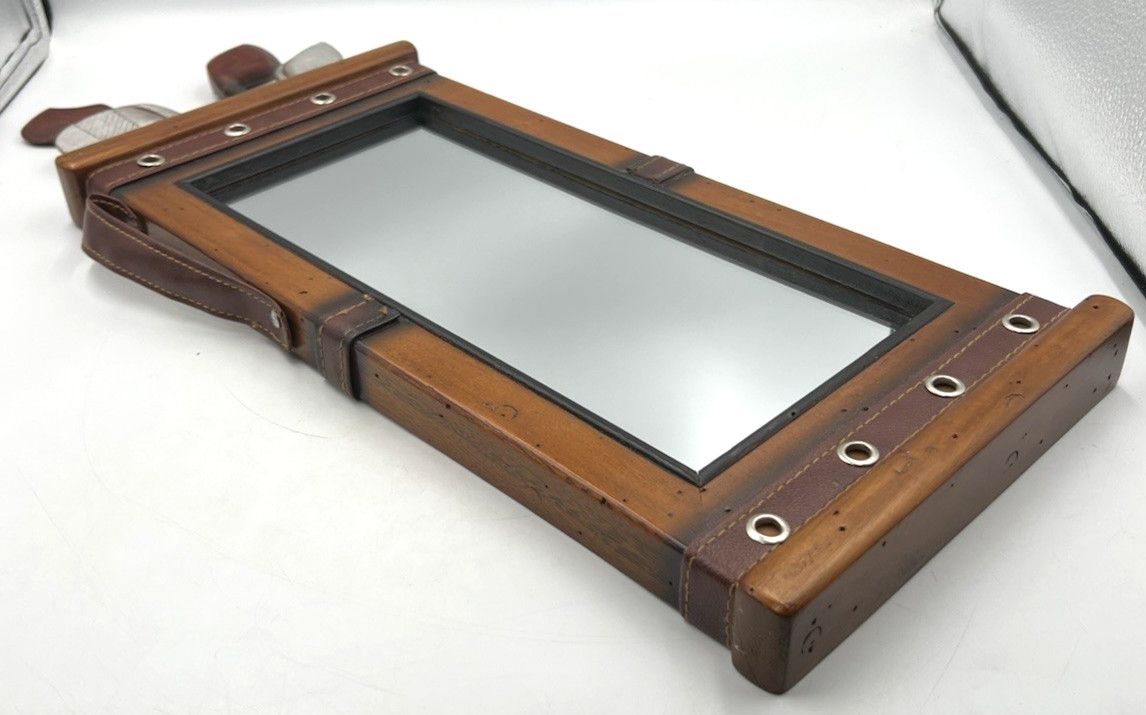 Vintage 3D Golf Bag Shadowbox Wall Mirror Wood Frame Man Cave Sports Decor 22″